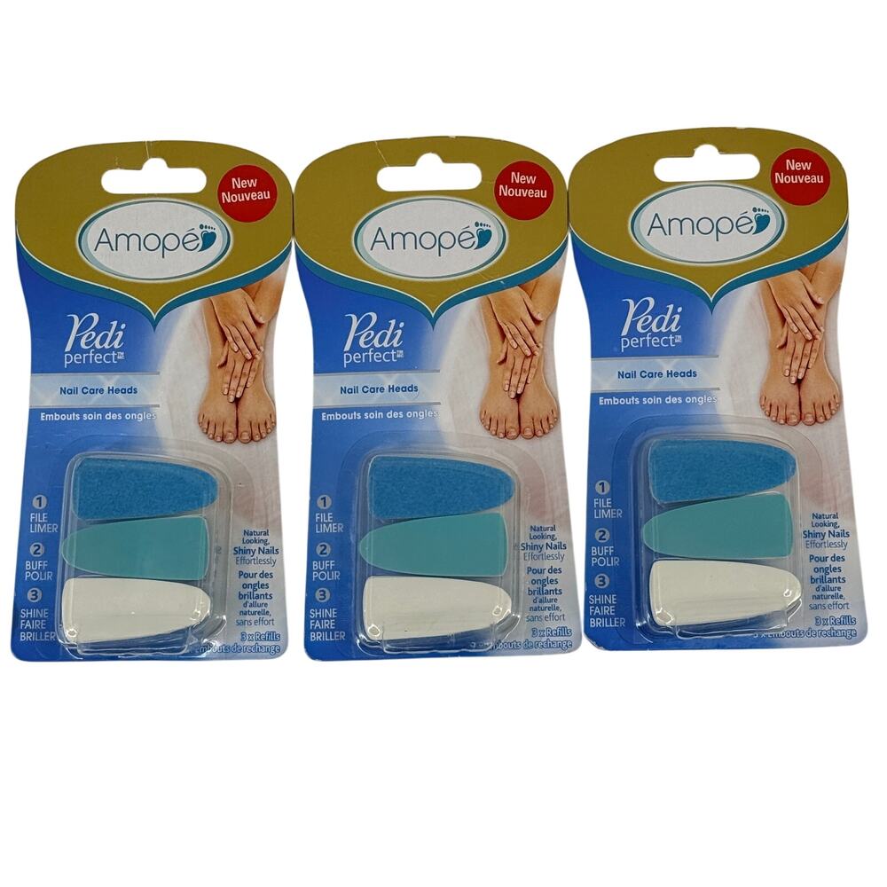 Amope Pedi Perfect Nail Care Heads Refill Lot of 3 Packs New Sealed